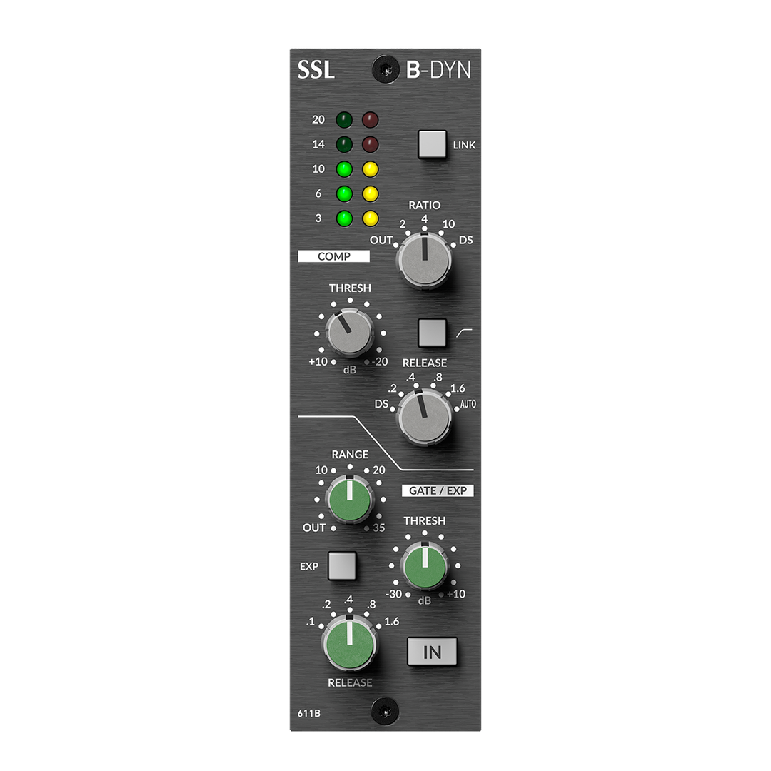 Solid State Logic SSL B-DYN 500 Series dynamics module front panel
